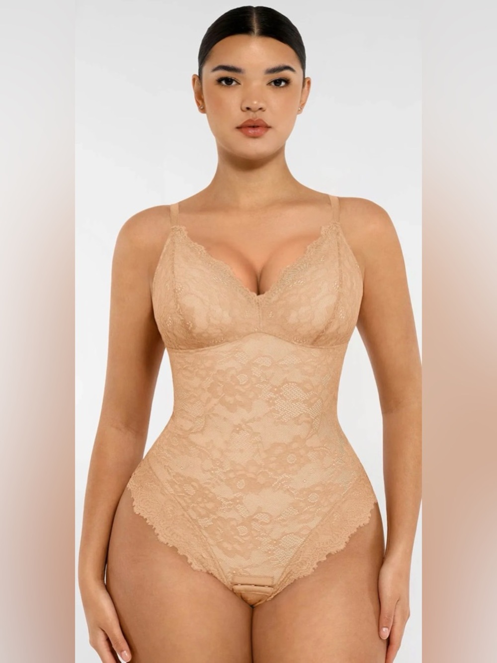 NWT FEELINGIRL LACE V NECK FULL BODYSUIT SZ XL